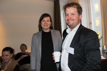 Mentorn Fredrik SJödin, ELsäkerhetsverket i Umeå, träffade sin adept Sofia Sandén från SCA.