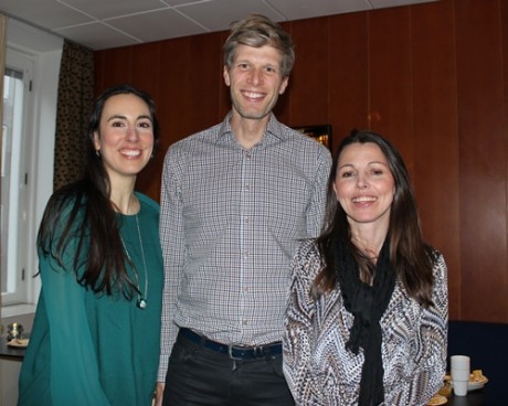 Trion som håller i det nya mentorprogrammet: Nathalie Ahlstrand och Frank Ekelund, Takeachange, till höger Natasha Kavalic, Sveriges Ingenjörer.