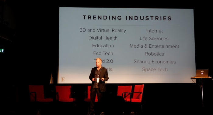 Founder.orgs grundare Michael Baum talade om trender bland uppstartsföretagen. Foto: Ingenjören