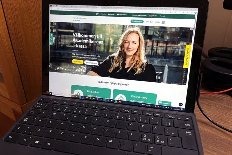 Akademikernas a-kassas startsida på webben