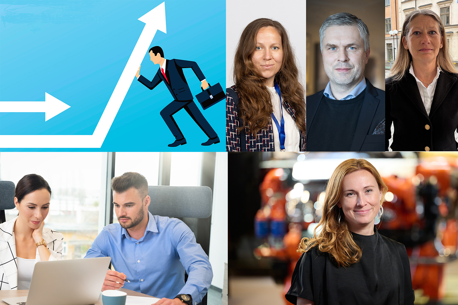 Chef_Mestläst2025 Bland förra årets mest lästa artiklar: Hur man höjer sin lön efter 50, chefspanelen svarade på frågan hur de använder AI i chefsrollen och Sara Hermansson som blev hög chef på Scania efter sin utbrändhet. Bilder: Privata och Getty Images.