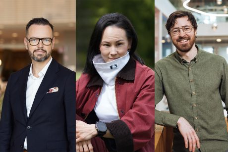 Tre ingenjörschefer berättar vilken ledarskapsfloskel som de ogillar mest. Från vänster: Claes Larsson, Tieto Tech Consulting, Veronica Holmberg, Knowit Defence Technology och Erik Lindgren, Sweco.