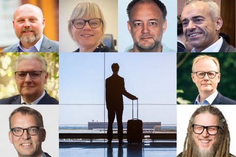 Några av Sveriges Ingenjörers kontaktpersoner i utlandet: Överst: Benkt Lie, Linnea Molin, Mikael Westerlund och Hans Larsson. Mellersta reden: Johan Asting och Mats Brorsson. Nederst: Richard Molin och Anders Hedkvist.