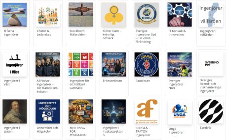 Symboler för listorna som ställer upp i Ingenjörsvalet 2026.