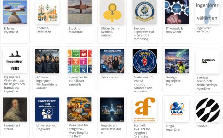 Symboler för listorna som ställer upp i Ingenjörsvalet 2026.