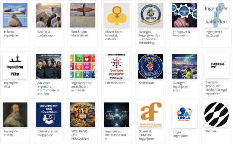 Symboler för listorna som ställer upp i Ingenjörsvalet 2026.