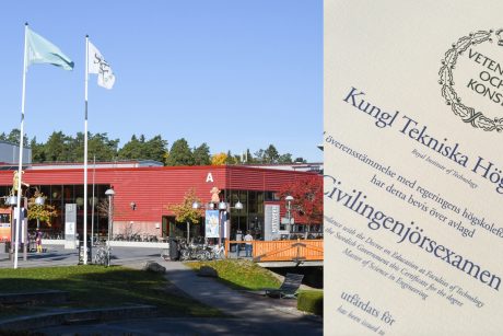 Linköpings universitet Campus Valla A-huset och examensbevis från KTH