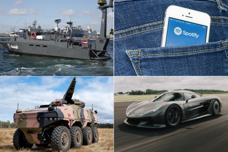 Allt fler ingenjörsstudenter hoppas på ett jobb inom försvarsindustrin. Foto: Saab Defence & Security, Getty Images, BAE Systems och Koenigsegg.